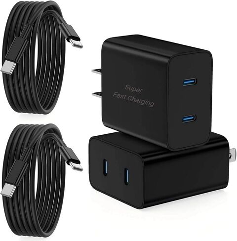 2Pack 45W Super Fast Charging Block and USB C to C Cable 10ft,Type C Wall Charging Power Adapter and Android Phone Charger Cord Long for Samsung Galaxy S24+/S23 Ultra/S23+/S22/S21/Note 10/Note20 Plus in Saudi Arabia