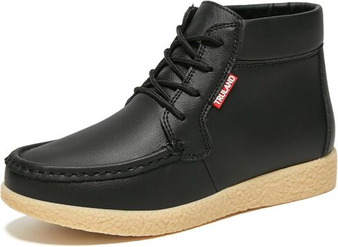 أحذية الكاحل النسائية من TRULAND - أحذية تشوكا من الجلد بمقدمة موك للنساء، أحذية صحراوية كلاسيكية بأربطة، أحذية قصيرة كاجوال للخريف in Kuwait