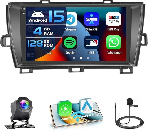 4GB 64GB Stereo for Toyota Prius with JBL 2010-2015 CarPlay Radio 8 Core Android 13 Head Unit Backup Camera IPS 9 Inch Touchscreen GPS DSP 59UI in Kuwait