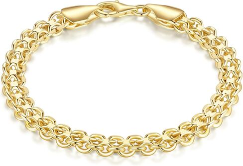 14K سوار ذهب للنساء 14K أساور الذهب للنساء العصرية المرأة ربط أساور واسعة شبكة تصميم سوار رجالي in Kuwait