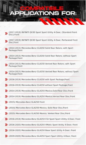 R1 Concepts Front Brake Kit For 2017-2019 INFINITI QX30; 2014-2019 Mercedes Benz CLA250; 2015-2020 Mercedes Benz GLA250| Blank Brake Rotors| Ceramic Brake Pads and Rotors Kit in Saudi Arabia