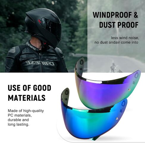 XINGWU Motorcycle Helmet Visor Replacement for Tinted C10 Helmet Visor with Anti-fog Rainproof Film UV Protection Face Shield (Deep Black) in Saudi Arabia