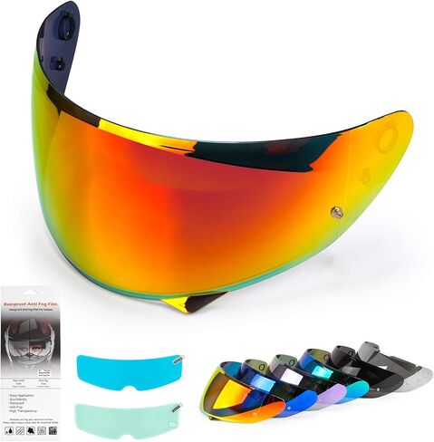 XINGWU Motorcycle Helmet Visor Replacement for Tinted C10 Helmet Visor with Anti-fog Rainproof Film UV Protection Face Shield (Deep Black) in Saudi Arabia