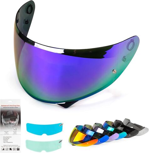 XINGWU Motorcycle Helmet Visor Replacement for Tinted C10 Helmet Visor with Anti-fog Rainproof Film UV Protection Face Shield (Deep Black) in Saudi Arabia
