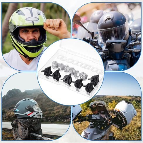 12 Pcs Helmet Visor Screws, Motorcycle Helmet Screws, Helmets Screw Replacement Kit with 6 Pcs Rubber Washers for Dirt Bike & Motocross Helmets in Kuwait