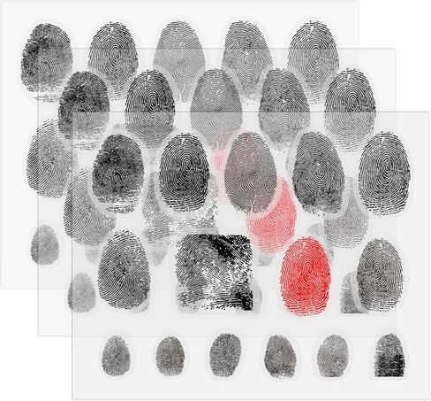 120PCS Fingerprint Stickers for Party Decoration, Transparent Fingerprint Labels for Spy-Themed Birthday,Halloween,Class Activity, Graduation Cap Decoration in Kuwait