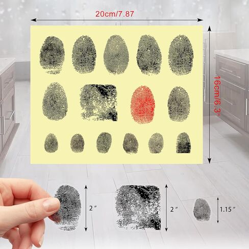 120PCS Fingerprint Stickers for Party Decoration, Transparent Fingerprint Labels for Spy-Themed Birthday,Halloween,Class Activity, Graduation Cap Decoration in Kuwait