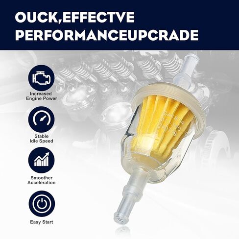 AM116304 Fuel Filter 25 050 22-S Compatible with John Dee-re 1/4 In and 5/16 In, InLine Fuel Filter Replacement for Kohl-er Lawn Mower Tractor, Replaces GY20709 21541500 38666 98021 in Kuwait