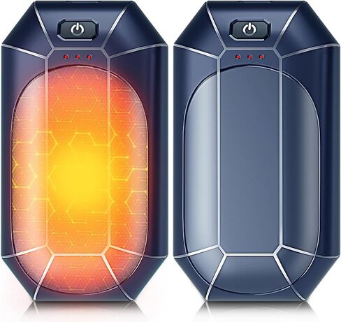Hand Warmers Rechargeable 2 Pack,2023 Upgraded Portable Electric Hand Warmer,USB 2in1 Rechargeable Heated Hand Warmer Hunting Camping Outdoors Indoor,Warm Winter Gifts Men Women Kids(Black) in Saudi Arabia