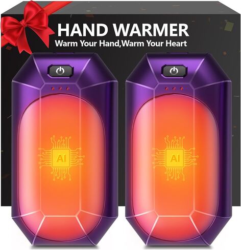 Hand Warmers Rechargeable 2 Pack,2023 Upgraded Portable Electric Hand Warmer,USB 2in1 Rechargeable Heated Hand Warmer Hunting Camping Outdoors Indoor,Warm Winter Gifts Men Women Kids(Black) in Saudi Arabia
