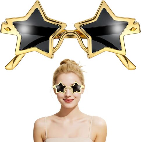 SAFIGLE Star Shape Sunglasses Lightweight Yellow Star Costume Glasses for Adults Party Accessories Bulk Gold Festival Props in Saudi Arabia