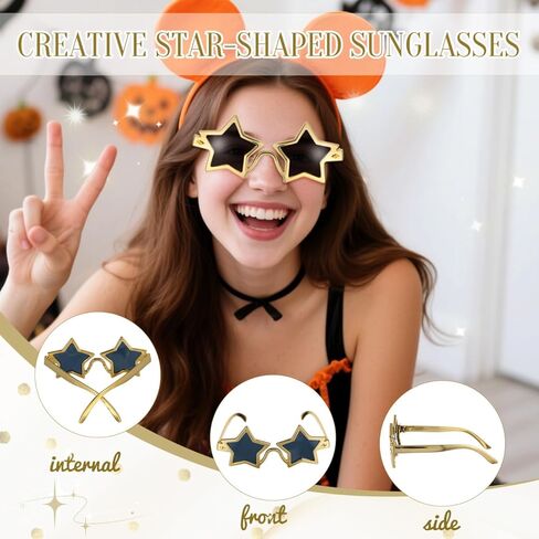 SAFIGLE Star Shape Sunglasses Lightweight Yellow Star Costume Glasses for Adults Party Accessories Bulk Gold Festival Props in Saudi Arabia