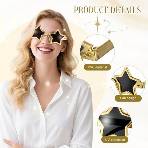 SAFIGLE Star Shape Sunglasses Lightweight Yellow Star Costume Glasses for Adults Party Accessories Bulk Gold Festival Props in Saudi Arabia
