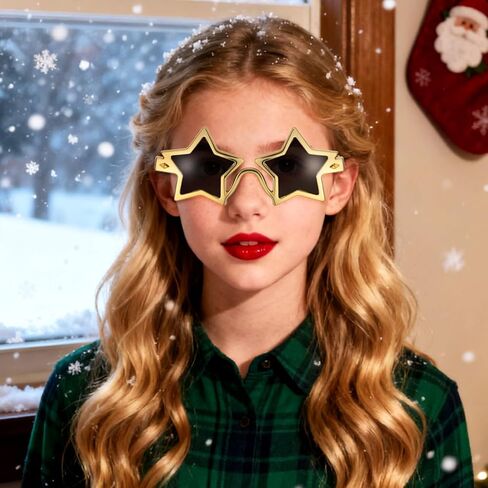 SAFIGLE Star Shape Sunglasses Lightweight Yellow Star Costume Glasses for Adults Party Accessories Bulk Gold Festival Props in Saudi Arabia