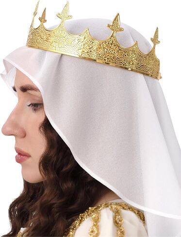 القرون الوسطى الحجاب تيارا مجموعة 2 قطعة الأميرة الإكليل للنساء عصر النهضة نوبل الإكليل تأثيري حلي النساء العرائس الزفاف in Kuwait