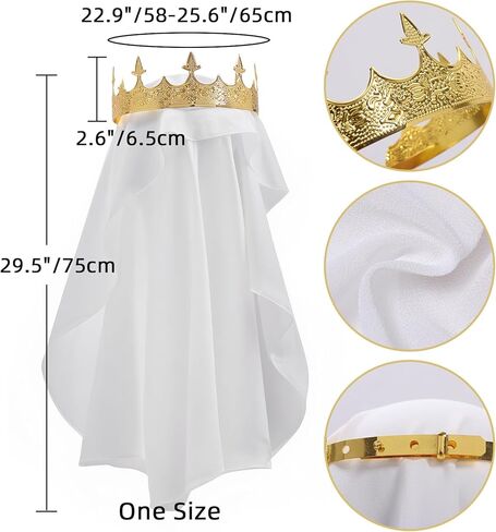 القرون الوسطى الحجاب تيارا مجموعة 2 قطعة الأميرة الإكليل للنساء عصر النهضة نوبل الإكليل تأثيري حلي النساء العرائس الزفاف in Kuwait