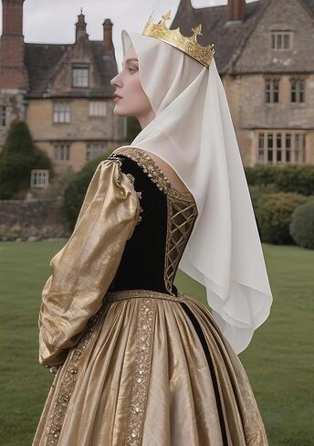 القرون الوسطى الحجاب تيارا مجموعة 2 قطعة الأميرة الإكليل للنساء عصر النهضة نوبل الإكليل تأثيري حلي النساء العرائس الزفاف in Kuwait