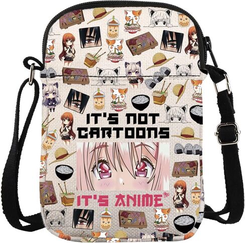 Anime Merchandise Lover Crossbody Bag Otaku Manga Cosplay Mangaka Gift It’s Not Cartoons It’s Anime Carry On Bag in Saudi Arabia
