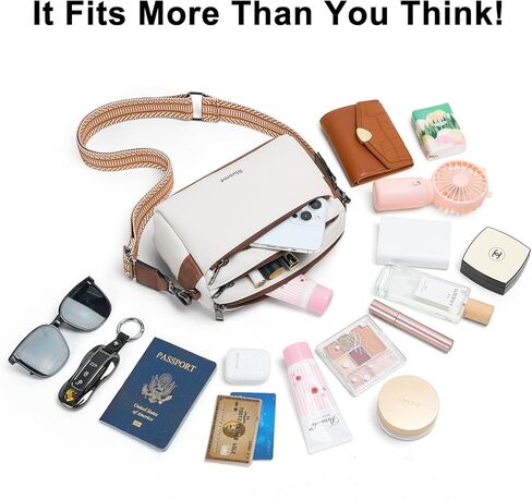 Bluome 5 Zips Crossbody Bags For Women Travel Bag Small Pu Leather Shoulder Cross Body For Woman Purses Handbags in Saudi Arabia
