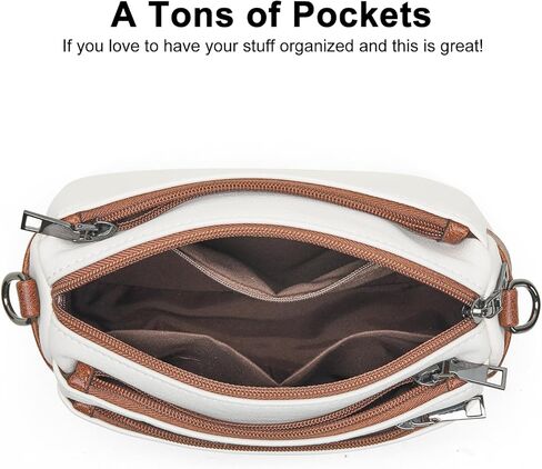 Bluome 5 Zips Crossbody Bags For Women Travel Bag Small Pu Leather Shoulder Cross Body For Woman Purses Handbags in Saudi Arabia