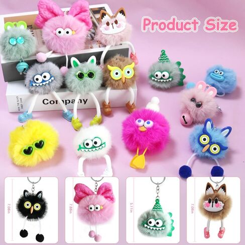 28 قطعة من سلاسل المفاتيح القطيفة اللطيفة | سلاسل مفاتيح كاواي الغامضة لتفضلات الحفلات | حشو بيض عيد الفصح، جوائز الفصل الدراسي، حشو حقائب الهدايا الجيدة، ألعاب بيناتا ومكافآت كرنفال المدرسة in Kuwait