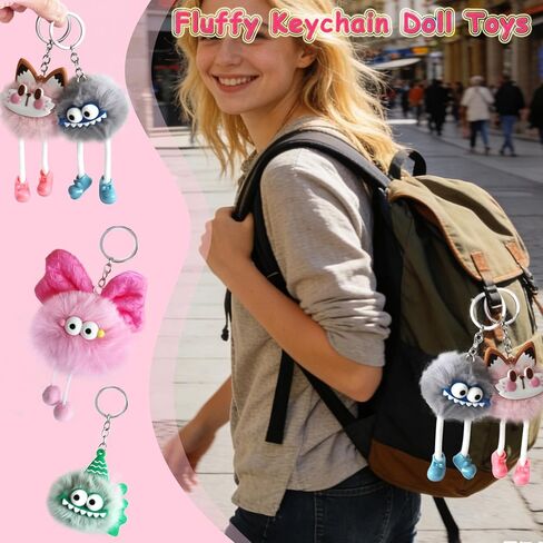 28 قطعة من سلاسل المفاتيح القطيفة اللطيفة | سلاسل مفاتيح كاواي الغامضة لتفضلات الحفلات | حشو بيض عيد الفصح، جوائز الفصل الدراسي، حشو حقائب الهدايا الجيدة، ألعاب بيناتا ومكافآت كرنفال المدرسة in Kuwait