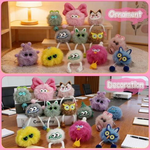 28 قطعة من سلاسل المفاتيح القطيفة اللطيفة | سلاسل مفاتيح كاواي الغامضة لتفضلات الحفلات | حشو بيض عيد الفصح، جوائز الفصل الدراسي، حشو حقائب الهدايا الجيدة، ألعاب بيناتا ومكافآت كرنفال المدرسة in Kuwait