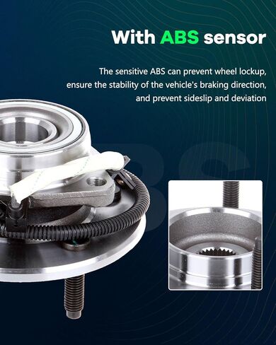 SCITOO Wheel Hub Wheel Bearing Assembly Front 515029 fit for Ford for F-150 2000-2004 5 Lugs Wheel Hub Bearing Assemblies W/ABS 2pcs Wheel Hub Bearings in Saudi Arabia
