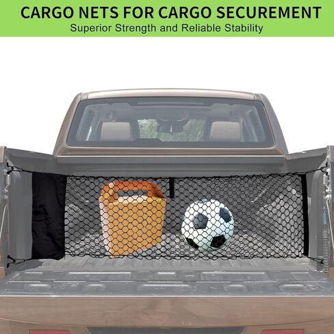 شبكة شحن لسرير شاحنة الالتقاط، مقاس 50 × 17.7 بوصة، متوافقة مع Ford F150، F150/F250، Chevy Silverado، GMC Sierra - حقيبة تخزين مطورة in Kuwait