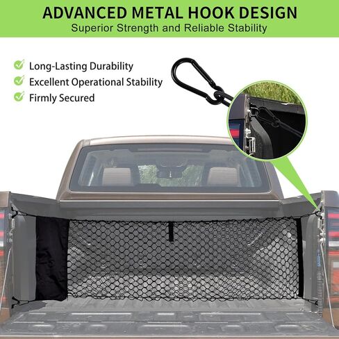 شبكة شحن لسرير شاحنة الالتقاط، مقاس 50 × 17.7 بوصة، متوافقة مع Ford F150، F150/F250، Chevy Silverado، GMC Sierra - حقيبة تخزين مطورة in Kuwait