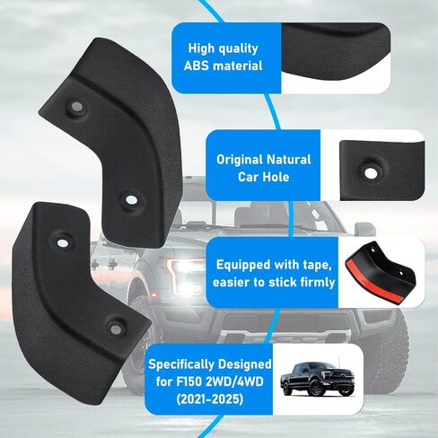 حذف رفرف الطين متوافق مع Ford F150 2WD/4WD 2021-2026، واقيات الطين متوافقة مع ملحقات Ford F150 in Kuwait