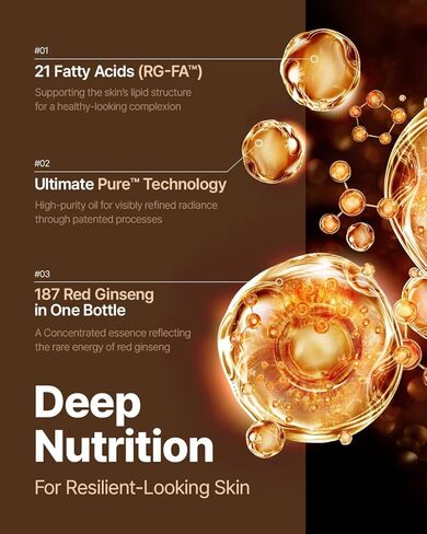 زيت دونجينبي الكوري للعناية بالبشرة 1899 - زيت وجه مضاد للشيخوخة للنساء مع تقنية استخلاص الجينسنغ الأحمر وزيت بذور الجوجوبا وزيت اللوز الحلو - 25 جم in Kuwait