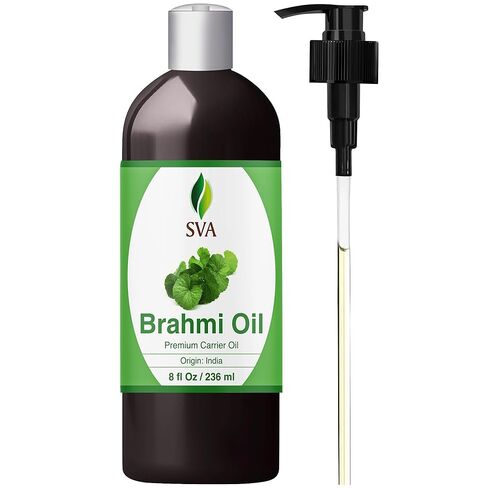 SVA ORGANICS Brahmi Oil 8 Oz with Spray Pump Pure Natural Ayurvedic Oil for Skin, Hair Care, Hair Growth, Long & Strong Hair Oil Solution, Shampoo, Conditioner in Saudi Arabia