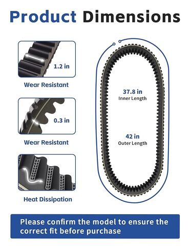 3211218 Drive Belt for Polaris Ranger 1000 2020-2026 / Ranger SP 570/Crew 570 SP 2022-2026 / Ranger 1000 Full Size/Ranger 570 / Ranger Crew 570 / Polaris Ranger 570 EPS, Aramid Fiber CVT Belt in Kuwait