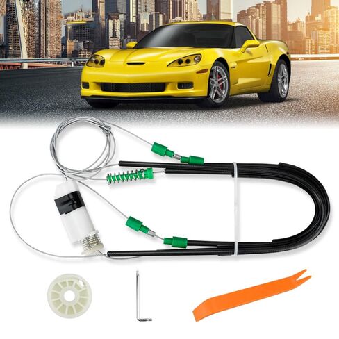 Window Regulator Repair Kit Fits for Compatible with 2005-2013 Chevrolet Corvette C6, Front Left Driver Side Window, Fixes Stuck/Jammed Windows in Saudi Arabia