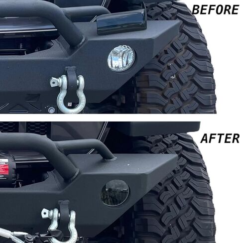 Smoked Acrylic Front Fog Light Covers for 2018-2025 Jeep Wrangler JL Sport in Saudi Arabia