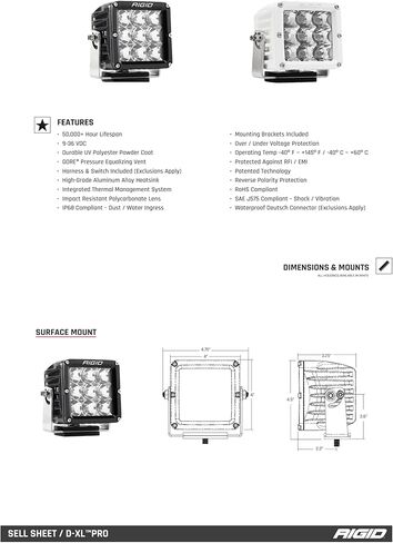 RIGID INDUSTRIES 321993-D-XL-Series_Cover_Amber in Saudi Arabia