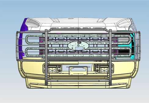 وحدات حماية شبكة الحصان الأسود باللون الأسود متوافقة مع 2023-2026 Ford F-250/F-350/F-450/F-550 Super Duty-17FB29MA in Saudi Arabia