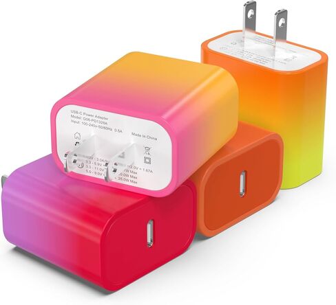 2Pack USB C Charger Block, 40W Fast USB C Wall Charger 4-Port PD Power Adapter + QC Wall Plug Multiport Type C Charging Block Cube for iPhone 15 14 13 Pro Max XR XS 8 7, iPad, Galaxy, Tablet - White in Saudi Arabia