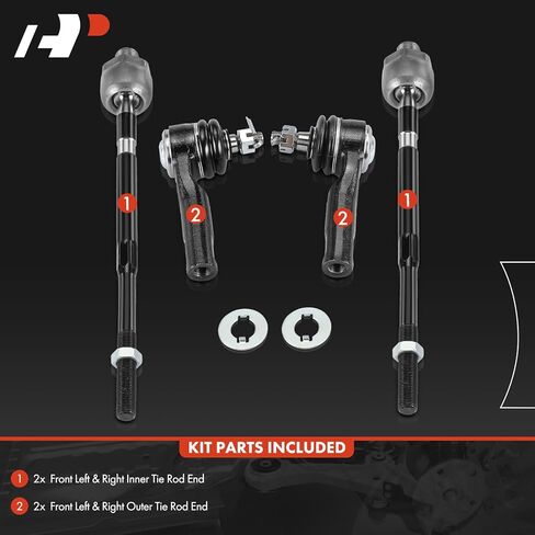 A-Premium Set of 4, Front Inner & Outer Tie Rod End Kit, Compatible with Honda Fit 2007-2008 in Saudi Arabia