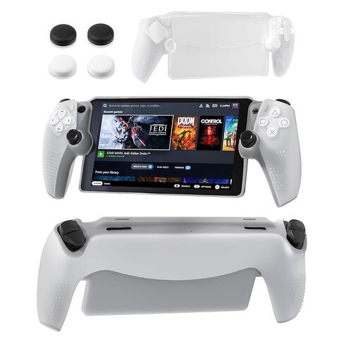 Clear Protective Case for PlayStation Portal Remote Player, PC Hard Cover Case with Ergonomic Design for PS portal, PC Cover Shell for PS5 portal Accessories, with 4 non-slip Thumb Stick Caps in Saudi Arabia