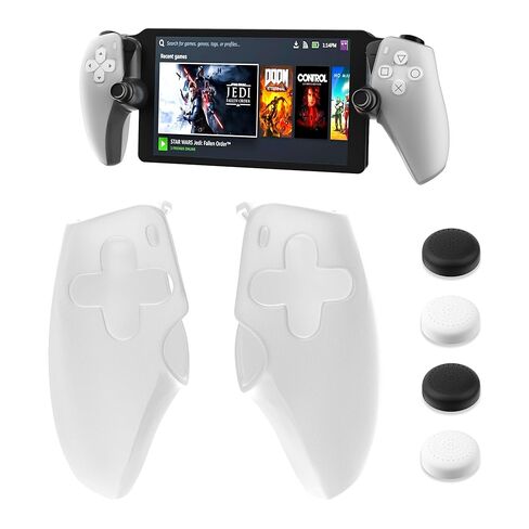 Clear Protective Case for PlayStation Portal Remote Player, PC Hard Cover Case with Ergonomic Design for PS portal, PC Cover Shell for PS5 portal Accessories, with 4 non-slip Thumb Stick Caps in Saudi Arabia