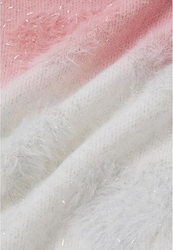 CHICWISH Women Cute Ombre Fuzzy Heart Button Down Cardigan V Neck Long Sleeve Soft Valentines Knit Sweater Coat Pink in Saudi Arabia