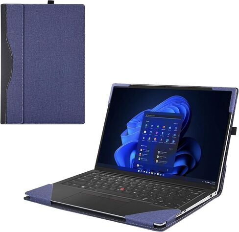 حافظة كمبيوتر محمول فقط لجهاز Lenovo ThinkPad E14 Gen5/Gen6/Gen7 14 بوصة [غير متوافقة مع أي طراز آخر] حافظة كمبيوتر محمول قابلة للفصل من جلد البولي يوريثان 2 في 1 (أسود) in Kuwait