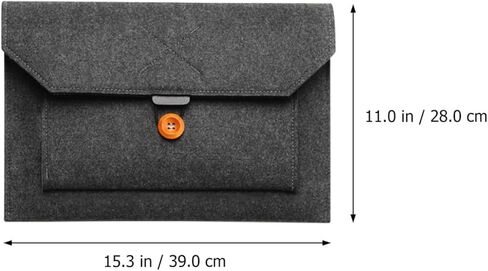 BESPORTBLE 15-inch Felt Laptop Sleeve Business Carrying Bag, Black Notebook Pouch for Travel and Office Use, Protective Computer Case with Lightweight Felt Material in Kuwait
