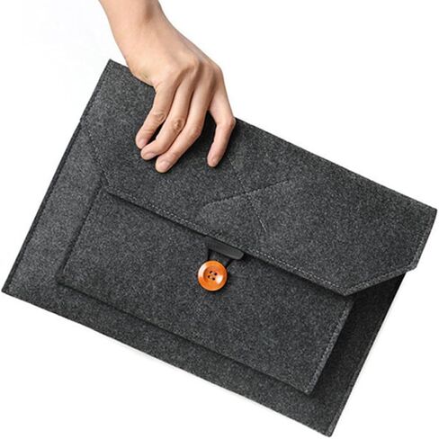 BESPORTBLE 15-inch Felt Laptop Sleeve Business Carrying Bag, Black Notebook Pouch for Travel and Office Use, Protective Computer Case with Lightweight Felt Material in Kuwait