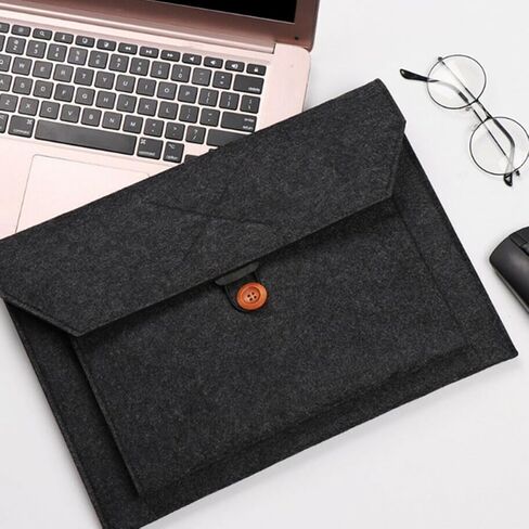 BESPORTBLE 15-inch Felt Laptop Sleeve Business Carrying Bag, Black Notebook Pouch for Travel and Office Use, Protective Computer Case with Lightweight Felt Material in Kuwait