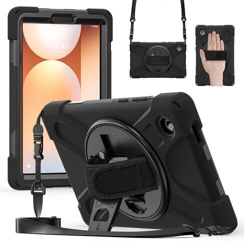 Case Compatible with for Samsung Galaxy Tab A11 Plus 11-inch 2025 (Model SM-X230/X233/X235/X236B/X310) Heavy-Duty Protection with Stand, Hand Strap, and Shoulder Strap. in Saudi Arabia