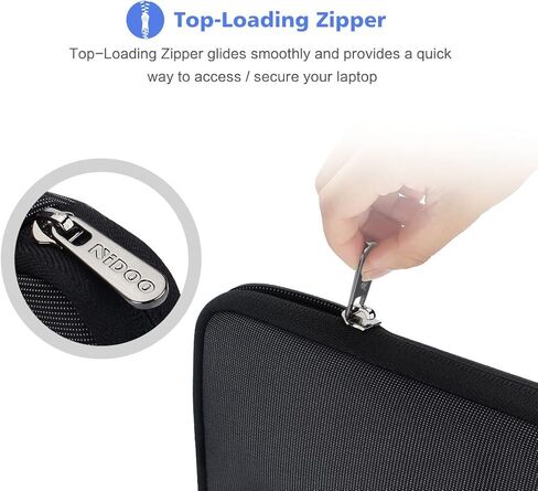 NIDOO Laptop Sleeve Case 11"-11.6" Water Resistant Protective Portable Bag Compatible with 11" MacBook Air/12 MacBook/12 iPad Pro 2018/ Surface Laptop Go/Surface Pro 7 X / 13.4" Dell XPS 13, Black in Saudi Arabia