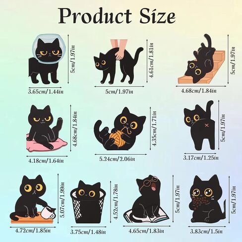 10pcs Cat Magnetic Bookmarks for Reading, Cute Black Animal Pet Kitten Bookmarks Kawaii Page Markers Funny Cool Magnet Accessories for Women Teachers Students Reader Book Lovers Stationery Gifts in Kuwait